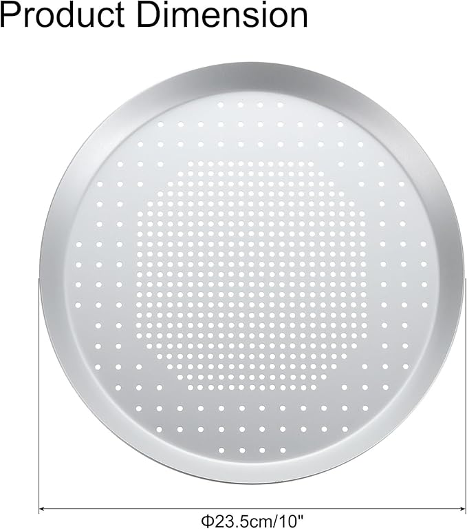 uxcell Pizza Screen, 10" Restaurant-Grade Aluminum Pizza Baking Screen with Holes Seamless for Pizza Party Kitchen Restaurant Cooking, Silver Tone
