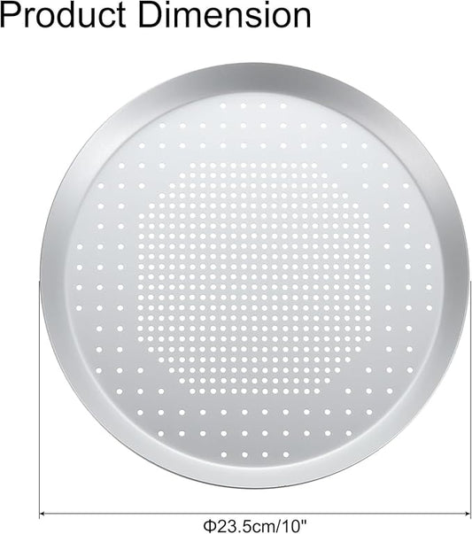uxcell Pizza Screen, 10" Restaurant-Grade Aluminum Pizza Baking Screen with Holes Seamless for Pizza Party Kitchen Restaurant Cooking, Silver Tone