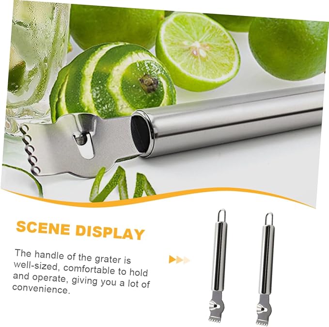 2pcs Lemon Zester Peeler Stainless Steel Citrus Peeler for Baking Cooking Camping