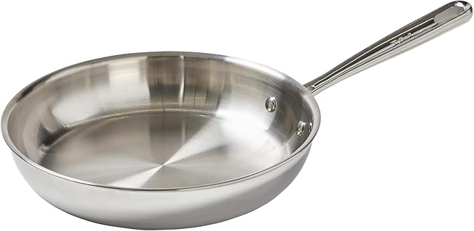 T-Fal Pro Tri-Ply Stainless Steel Fry Pan 10 Inch Induction Cookware, Oven Safe 500F, Fast & Even Heat, Professional Quality & Durability, Frying Pan, Skillet, Cookware, Silver