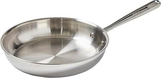 T-Fal Pro Tri-Ply Stainless Steel Fry Pan 10 Inch Induction Cookware, Oven Safe 500F, Fast & Even Heat, Professional Quality & Durability, Frying Pan, Skillet, Cookware, Silver
