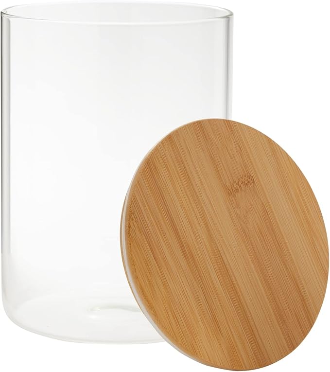 Juvale Flour Sugar Storage Containers - 2-Pack, 100 oz, Clear Glass Jars - Airtight Pantry Organizer & Countertop Food Storage - Rice Container & Spice Jar