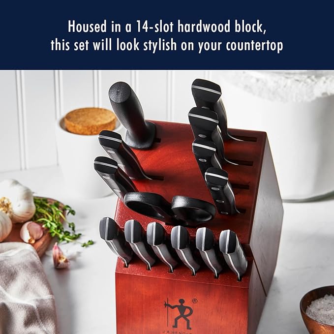 HENCKELS Dynamic Razor-Sharp 15-Piece Knife Set, Chef Knife, Bread Knife, Steak Knife, German Engineered Informed by 100+ Years of Mastery