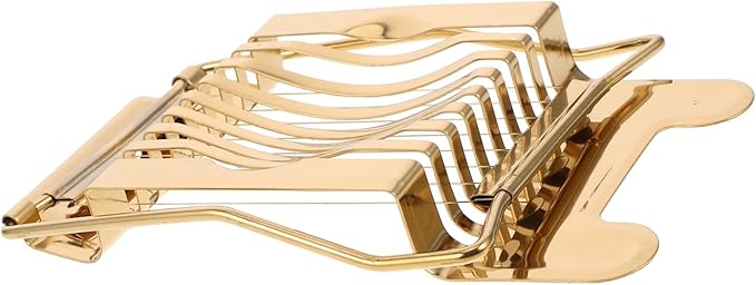 BESPORTBLE Heavy Duty Stainless Steel Egg Slicer and Handheld Fruit Dicer for Hard Boiled Eggs and Strawberries Kitchen Cutter Tool with Gold Finish for Home Use