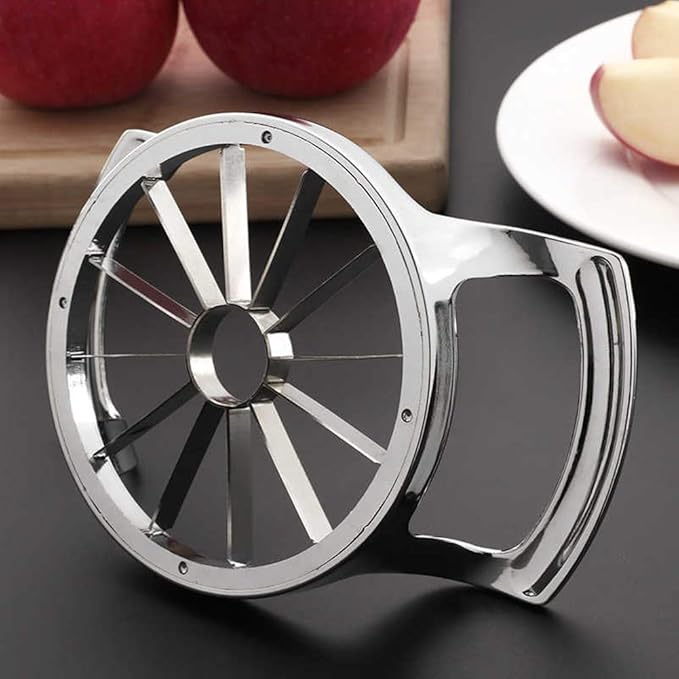 Stainless Steel Apple Slicer and Corer - FEITA 12 Blades Food Grade 304 Extra Large Heavy Duty Apple Cutter Divider up to 4 Inch Apples