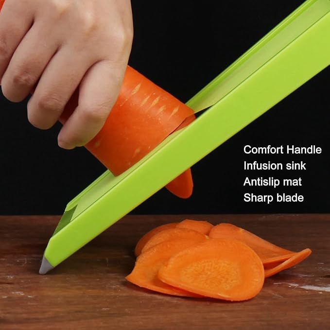 Vegetable Slicer, 4.25 x 10.8in Stainless Steel Mandoline Food Slicer with Hanging Hole, Handheld Vegetable Chip Maker Food Chopper for Potato, Carrot, Vegetables, Zucchini