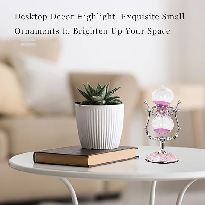 Sand Timer 15 Minutes,Hour Glass,Metal Vintage Hourglass,Hourglass Decor,for Home Decoration Office Desk Wedding Party Decor Kitchen Timer (U-Shaped, 15 Min)