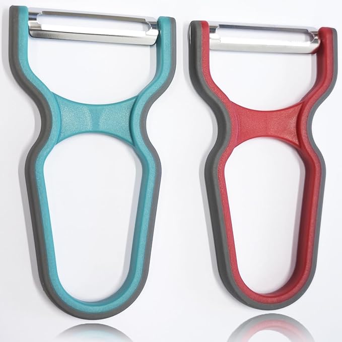2Pcs Ultra Sharp Peelers, Fruit Peelers, Vegetable Peeling Blade, Red & Green