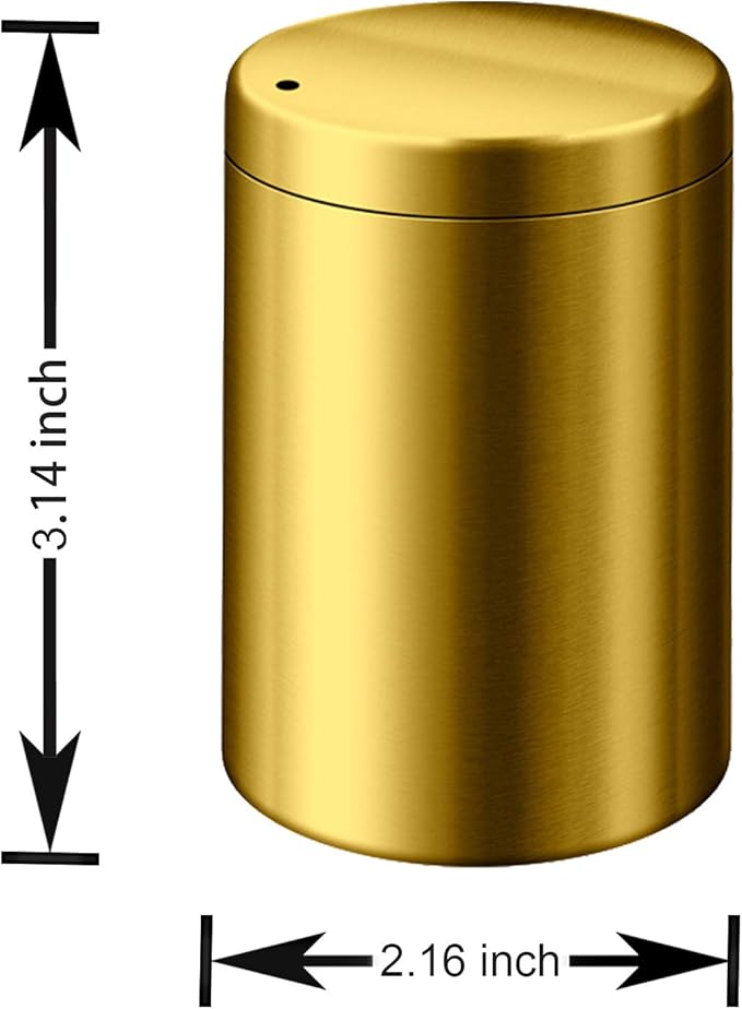 Stainless Steel Toothpick Holder Dispenser Quality Home Tooth Picks Lot Container with 500 Pieces Bamboo Toothpicks for Teeth and Appetizer (Golden)