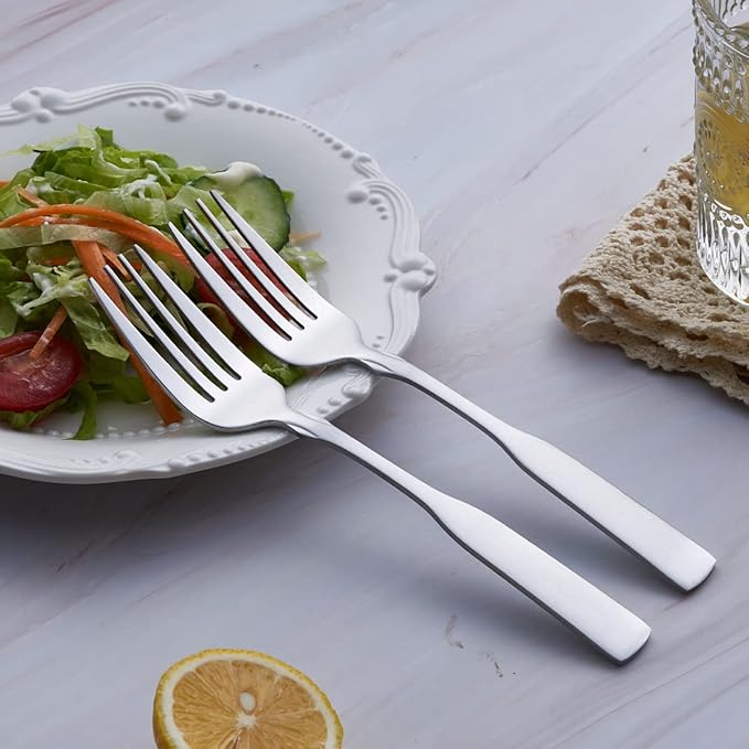 Dinner Fork, Stainless Steel 7.6” Heavy Duty Fork Silverware, Metal Fork Cutlery Set, 6-Piece