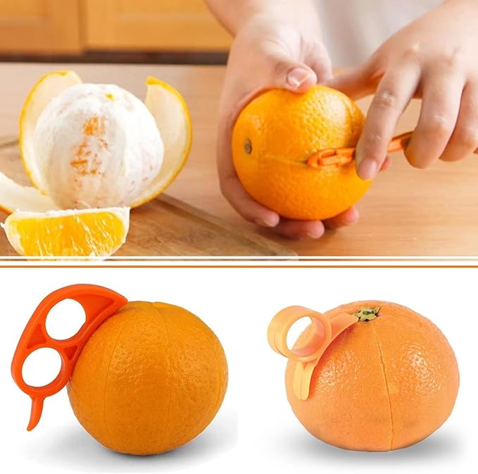 Orange Citrus Peelers Citrus Lemon Citrus Peel Cutter Plastic Easy Slicer Cutter Peeler Remover Opener Kitchen Accessories Knife Cooking Tool Kitchen Gadgets (Set B)