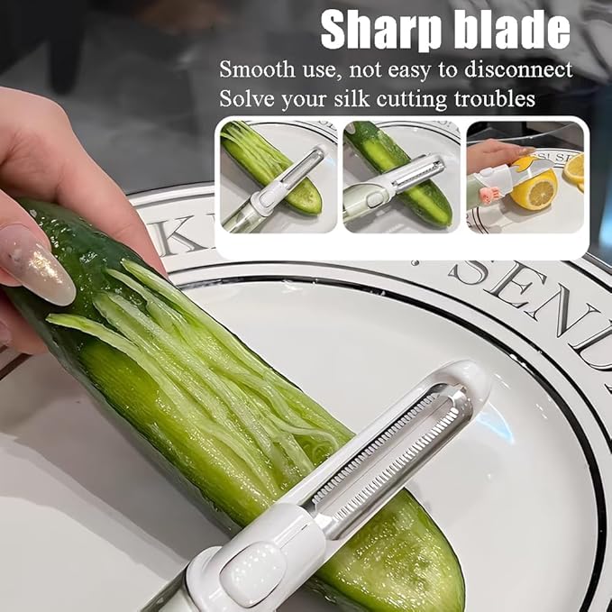 Multifunctional Stainless Steel Fruit Knife Peeler,Outdoor Portable 5 in 1 Double Sided Paring Cutting Knifes,Potato Digging Knife Travel Pocket Bottle Opener for Travel, Camping, Kitchen