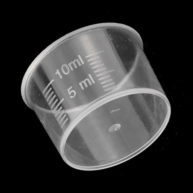 MEETOOT 50pcs Disposable Measuring Cup 10ml Laboratory Test Cups with Scales, Clear Liquid Measuring Cups