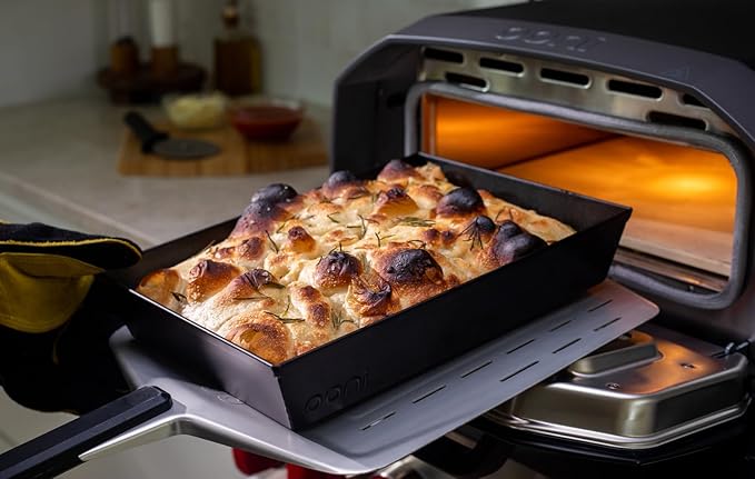ooni Detroit-Style Pizza Pan 9 x 6 Inch - Rectangular Deep Dish Pizza Pan with Lid, Non-Stick Aluminum Pan, Rectangle Baking Pan & Proofing Tray