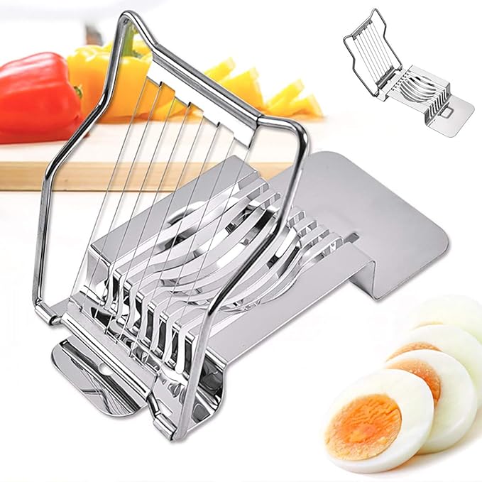 Egg Slicer, Egg Slicer for Hard Boiled Eggs, Stainless Steel Wire Egg Slicer, Egg Cutter Dishwasher Safe for Egg Strawberry Soft Fruit