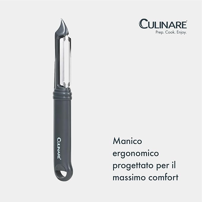 Culinare Swivel Peeler, Grey, Plastic/Stainless Steel, Manual Potato/Vegetable/Fruit Peeler, Moves Over Contours for Fast Peeling, Dishwasher Safe