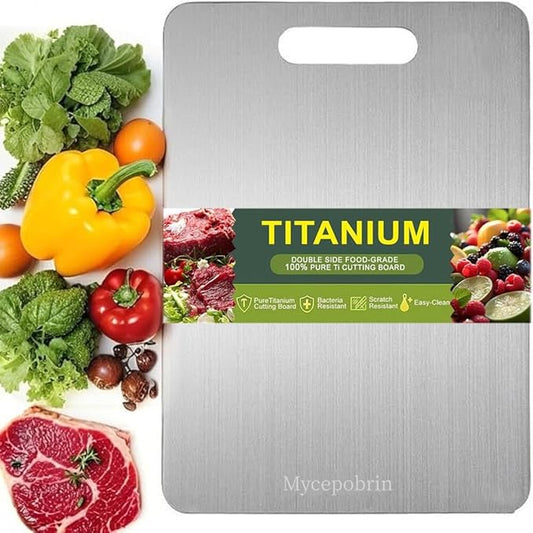Katuchef Titanium Cutting Board for Kitchen, Pure Katu chef Titanium Cutting Boards, Double Sided Non Toxic Chopping Board for Cutting Meat Vegetable Fruit,Easy to Clean(XL:15.35L*11.02W)