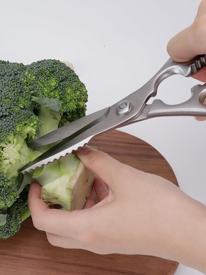 Heavy-Duty Kitchen Scissors Forged from Stainless Steel, Kitchen Shears for Food, Ideal Cooking & Culinary Scissors for Meat, Poultry and Vegetables, Dishwasher Safe, 2-Year Warranty