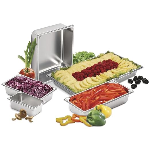 Vollrath Super Pan V Half-Size Anti-Jam Steam Table Pan, 2.5-Inch Deep, Stainless Steel, NSF
