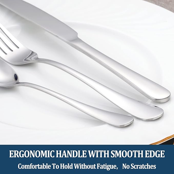 8 Pieces Dinner Forks Set, Food-Grade Stainless Steel Forks, Silverware Forks for Home, Kitchen or Restaurant, Mirror Polished, Dishwasher Safe - 8 Inch