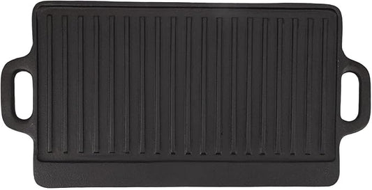 Cast Iron Griddle, Double Sided Reversible Griddle Grill, Griddle Plate for Indoor Outdoor Camping Gas Stove Induction Cooker (Small)