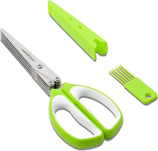 Kitchen Scissors for Food, HUNTER.DUAL Heavy Duty Come Apart Poultry Shears for Cooking, All Purpose for Cutting Chicken, Meat, Fish & Vegetables (Green, White, 8.66 Inch)
