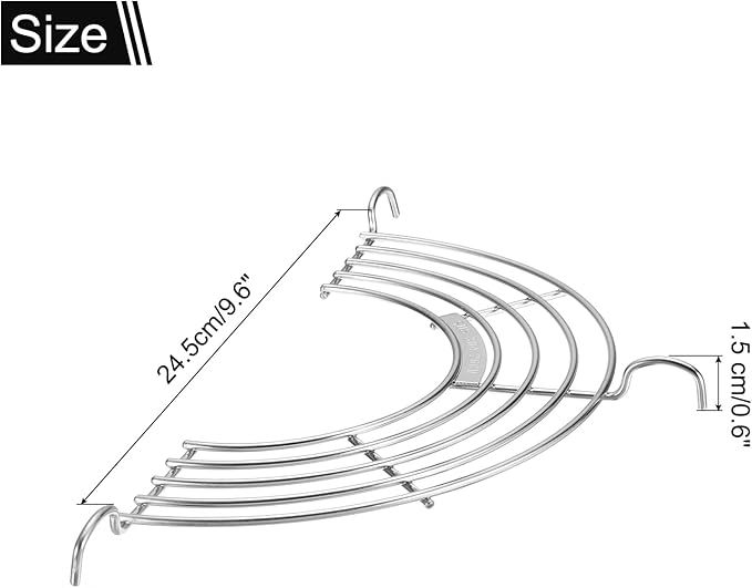 uxcell 2pcs Oil Drain Rack Semi-circular Draining Drying Rack Stainless-Steel Tempura Strainers for Home Baking Cooking Grilling Oil Drip Filter Fried Food, Silver(24cm/9.4in Long)
