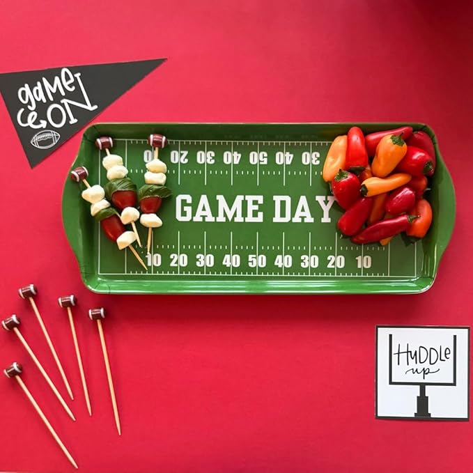 Sprinkles & Confetti Premium Football Melamine Serving Tray Reusable & Durable Platter for Game Day, Tailgates, Birthdays, Sports Parties Ideal for Appetizers, Charcuterie, Cupcakes & Snacks