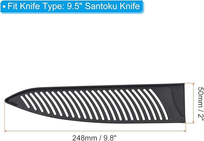 PATIKIL PP Safety Knife Cover Sleeves for 9.5" Chef Knife, 5 Pack Knives Edge Guard Blade Protector Universal Knife Sheath for Kitchen, Black