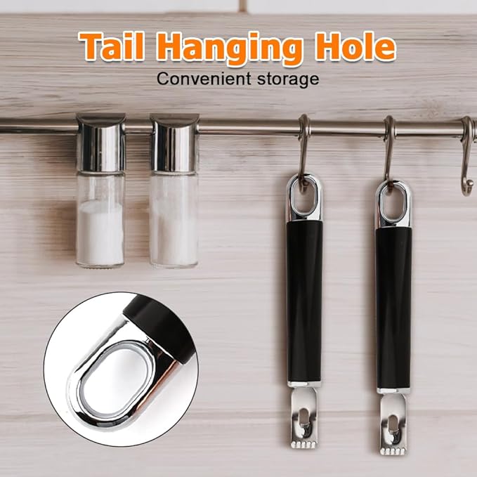 2Pcs Citrus Zester, Stainless Steels Orange Lemon Grater with 2 Different Sharp Blades for Kitchen Bar Restaurant