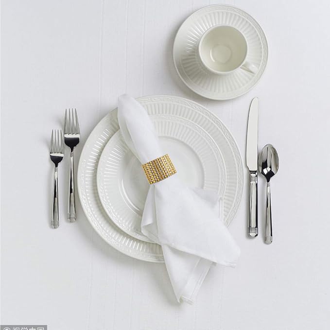 Accmor 50pcs Napkin Rings, Gold Napkin Rings Buckles for Table Decorations, Wedding, Dinner, Party, DIY Decoration