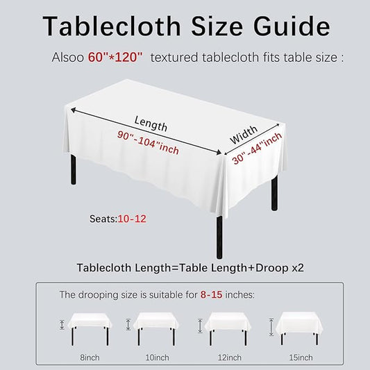 Alsoo Table Cloth Rectangle Table, 60X120 Inch Linen Textured Table Cloth Waterproof Spill-Proof TableCloths Wrinkle Free Fabric Farmhouse Table Cover for Dining Parties Buffets Holidays,Sage Green
