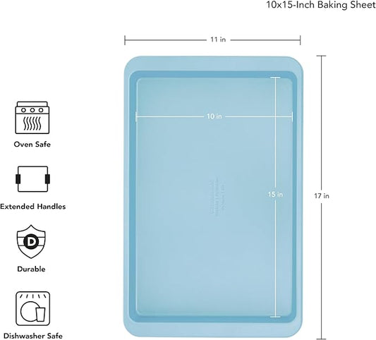 KitchenAid 10x15in Nonstick Aluminized Steel Baking Sheet, Mineral Water