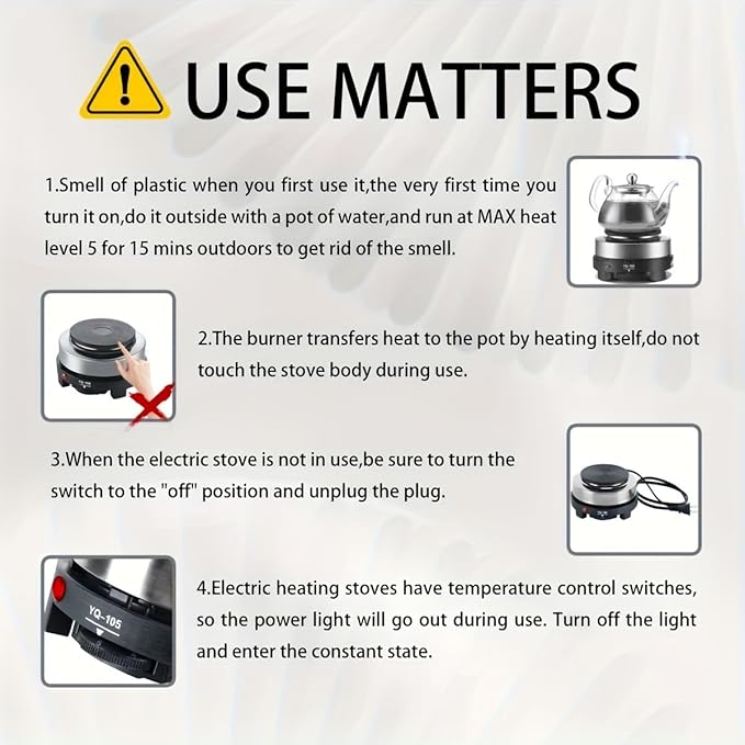 Jerliflyer 110V Mini Electric Stove,Portable 500W Multifunctional Stove Kitchen Dormitory Camping for Soup Coffee Porridge Hot Pot