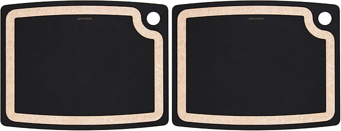 Epicurean Gourmet Series Cutting Board with Juice Groove 14.5-Inch by 11.25-Inch, Slate/Natural | (Pack of 2)