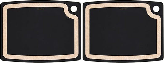 Epicurean Gourmet Series Cutting Board with Juice Groove 14.5-Inch by 11.25-Inch, Slate/Natural | (Pack of 2)
