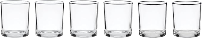 Onedia Glassware, 24 Sever Pumice Medium Tumbler, Set of 6, 13.5-Ounce Capacity, Made From Glass, Dishwasher Safe Tumbler, Drinking Glasses Set, Home and Kitchen, Clear Glasses (Pumice, 6 Piece)