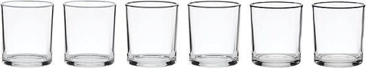 Onedia Glassware, 24 Sever Pumice Medium Tumbler, Set of 6, 13.5-Ounce Capacity, Made From Glass, Dishwasher Safe Tumbler, Drinking Glasses Set, Home and Kitchen, Clear Glasses (Pumice, 6 Piece)