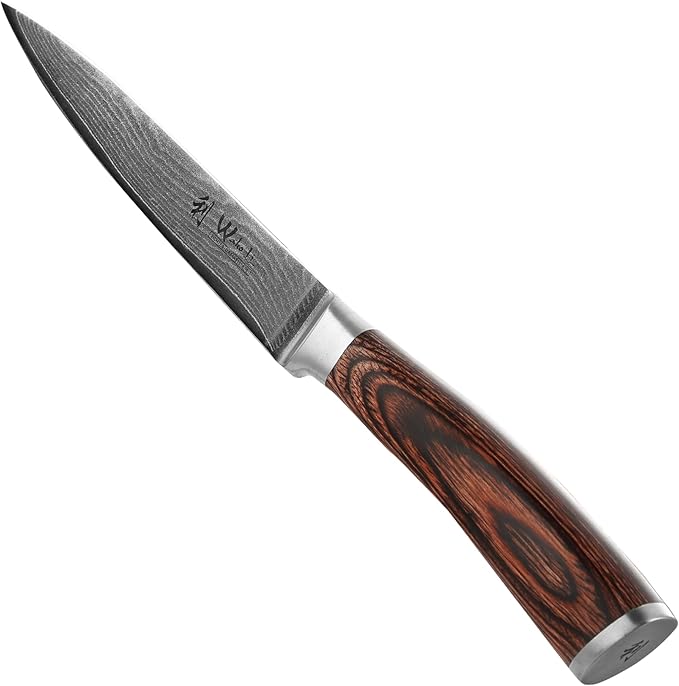 Wakoli EDIB Damascus Utility Knife – 4.9-Inch Kitchen Knife for Everyday Use, 67-Layer Damascus Steel Blade with VG10 Core, Ergonomic Pakkawood Handle – Professional Cooking Knife in Premium Gift Box