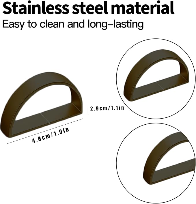 10 Pcs Black Napkin Rings - Metal Napkin Ring(Semicircle) Stainless Steel Napkin Rings for Table Settings Wedding Christmas Party Dinner Table