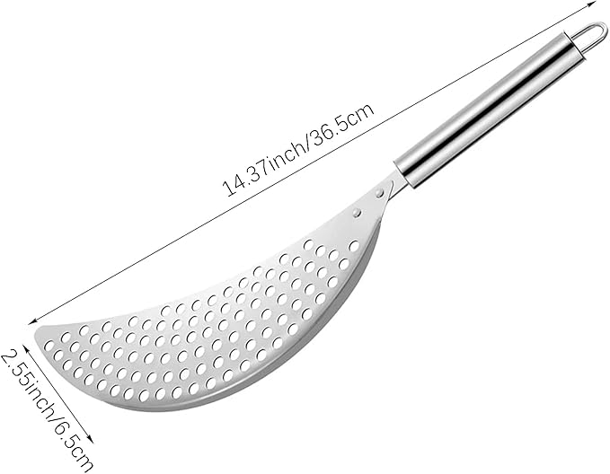 2 PACK Crescent Pot Strainer Stainless Steel Grease Pasta Strainer Insert Drainer with Handheld for Different Pot Pan Kitchen Tool