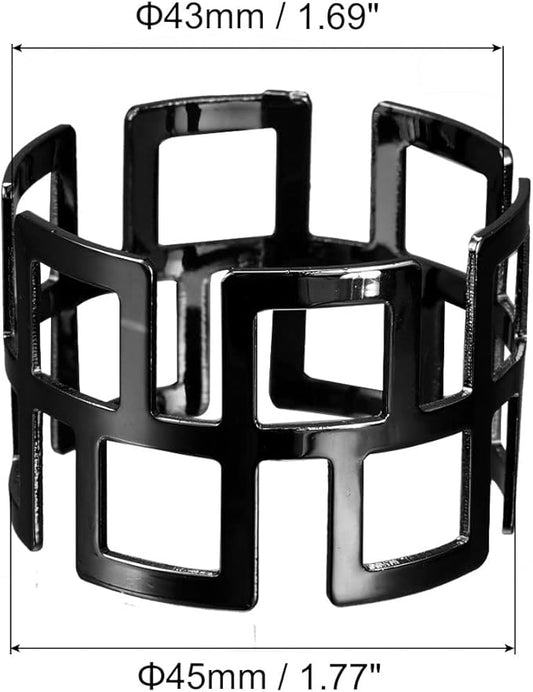 uxcell Metal Napkin Rings Set of 4, Hollow Out Napkin Ring Holder Buckle for Dining Table Decorations Wedding Birthday Holiday Party, Black