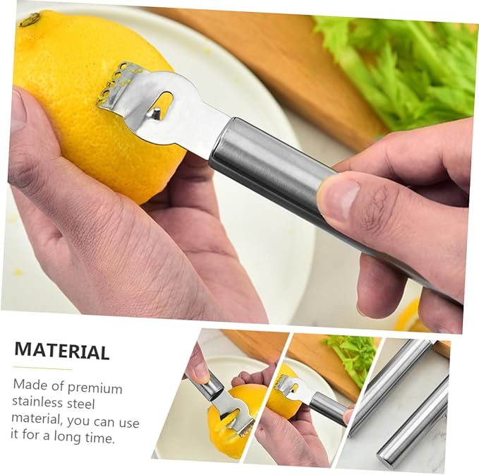 Healifty 3pcs Stainless Steel Fruit Peeler Multifunctional Lemon Zester Slicer with Ergonomic Handle for Easy Labor Saving Kitchen Use and Quick Cleaning