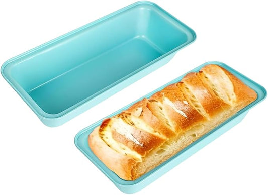Proigtz 2-Pack 13 x 5-Inch Carbon Steel Loaf Pan, Long Large Bread Pan for Baking Homemade Banana Bread, Sandwich Bread, Brownies, Cakes, Pizza, Tart