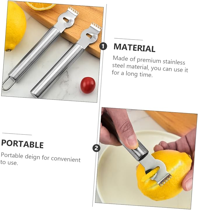 3pcs Stainless Steel Lemon Zester Grater Ergonomic Kitchen Tools for and Vegetable Peeling Multi-purpose Grater for Citrus Cheese