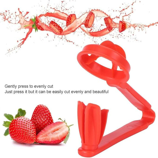 WOIWO Little Tomato Slicer - Cherry & Strawberry Slicer, Kitchen Gadget (Red)