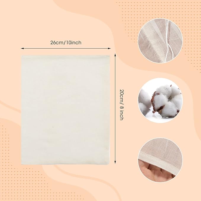 GOOTRADES 12 Pack Reusable Soup Bags,Kitchen Food Strainer Spice Filter Bag,10x8 inch