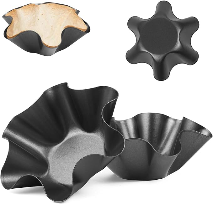 RUVINCE taco bowl shell maker: Nonstick 4-Pack Tortilla Bowl Maker - Craft Perfect Taco Bowls & Salad Shells for Home Cooking & Entertaining