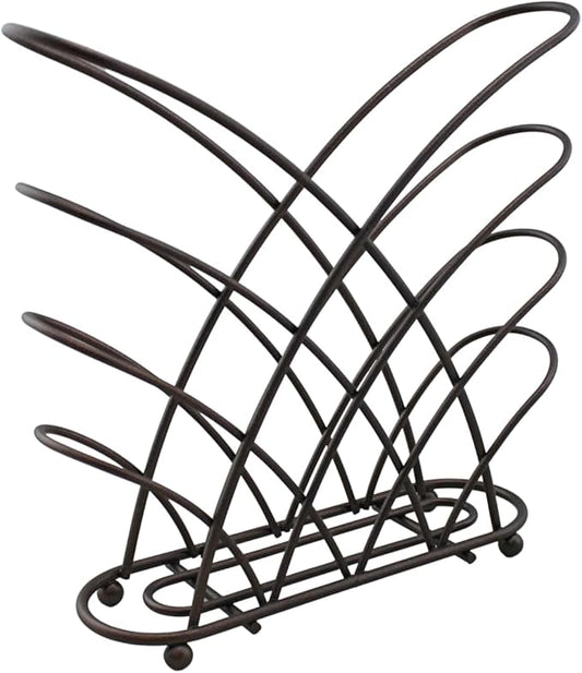 Criss Cross Metal Napkin Holder – Upright Tabletop Dispenser, Oil-Rubbed Bronze Finish, Modern Self-Standing Design with Raised Feet – Holds Paper Napkins for Kitchen, Dining, Bar