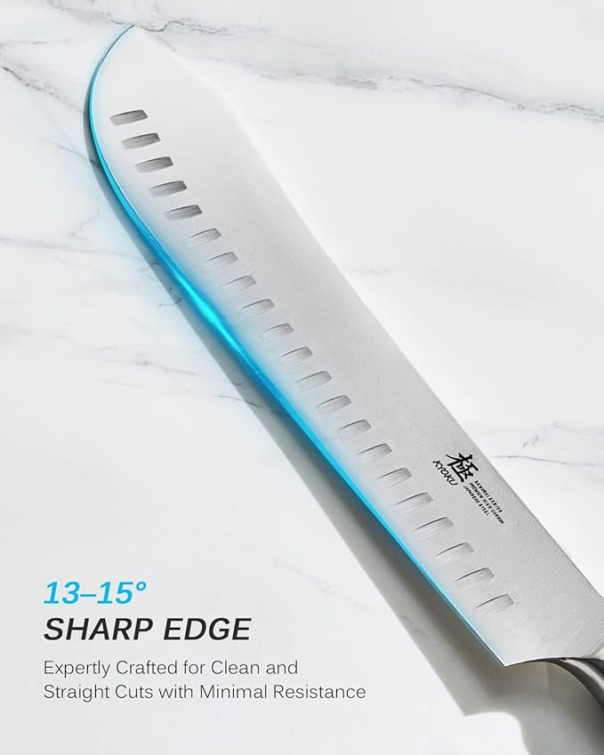 KYOKU 10" Bullnose Butcher Knife, Samurai Series Butcher Knife for Meat Cutting Chopping with Pakkawood Handle, Japanese Style High Carbon Steel Kitchen Knife for Professional Chef with Sheath & Case
